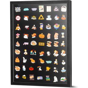 14x19 Pin Display Frame, Pin Collection Shadow Box, Wall Mount Pin Display Case, Enamel Pin Holder, Black