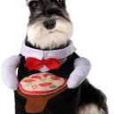 NACOCO Dog Halloween Waiter Costume - Pet Pizza Outfit Cute Funny Cosplay Clothes Apparel with Pizza Party Holiday for Small Medium and Large Dogs Cats(Black, S)
