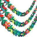 KESOTE 3 Pack Tropical Paper Flower Garland Luau Party Decorations, 30FT Tissue Flower Banner for Hawaiian Summer Tiki Bar Tropical Party Decor