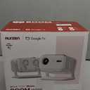 Aurzen BOOM mini Google TV Smart Projector with WiFi and Bluetooth, Voice Control, Family Mode, 20W Dolby Audio, Real-Time Focus, 4K Supported Movie Projector for Bedroom/Home Theater/Outdoor, Black