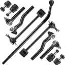 4 Ball Joints+2 Rear Sway Bars+3 Front and Rear Tie Rods+1 Pitman Arm Front Suspension Kit for 2007-2017 Wrangler, 2018 Wrangler JK