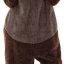 COSUSKET Snug Fit Unisex Adult Onesie Pajamas, Flannel Cosplay Animal One Piece Halloween Costume Sleepwear Homewear (Large, Brown)