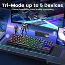 Redragon Wireless Gaming Keyboard, BT/2.4Ghz Tri-Mode Mechanical Keyboard with Aluminum Pannel, Hot-Swap Red Switch, Programmable 87 Keys TKL, LED Rainbow Backlit - K552-KRS (Black)