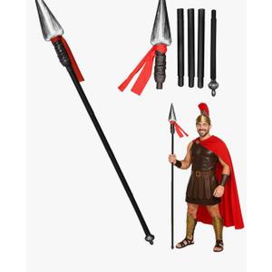 Nicky Bigs Novelties - Adult Plastic Spartan Spear, Roman Replica, Viking Spear Costume, Native American Weapons Roman Gladiator Woman and Men Spartan Halloween Costume