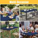 Rectangle Table Cloth, Waterproof Elastic Fitted Tablecloth for 4 Foot Folding Tables, Washable Polyester Tablecloths for Picnic, Camping, Outdoor (Navy Blue, 30"x48")