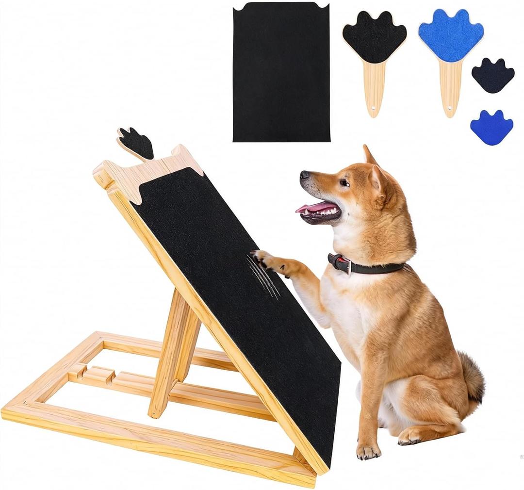 Dog Scratch Board for Nails, Adjustable Nail Filing Board with Mini Handheld Scratch Pad, Dog Nail File Alternative to Clippers and Grinders, Stress-Free At-Home Nail Care