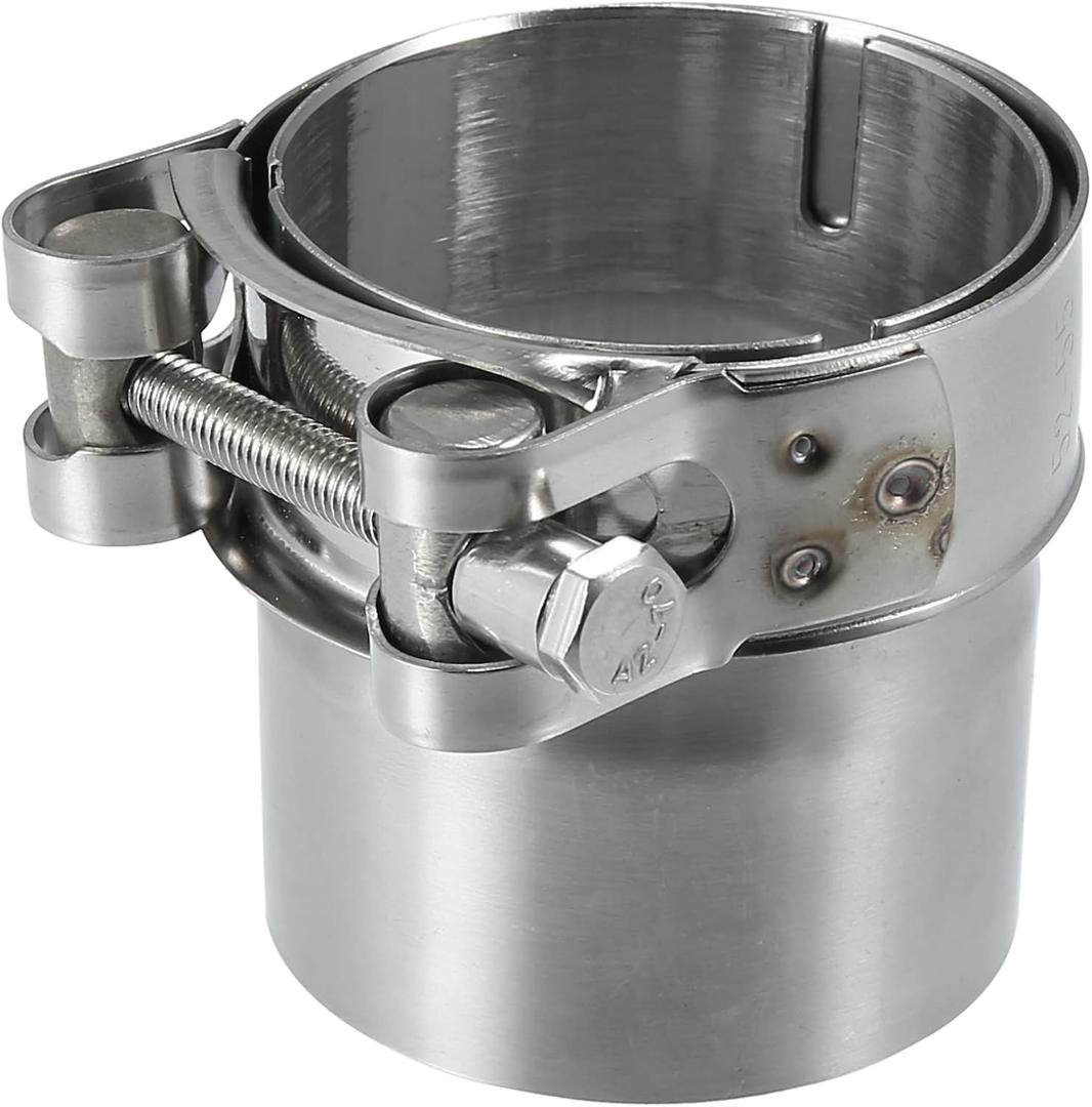 Motoforti 51-54mm 2.0"-2.1" Motorcycle Universal Stainless Steel Exhaust Pipe Adapter Connector Reducer Muffler