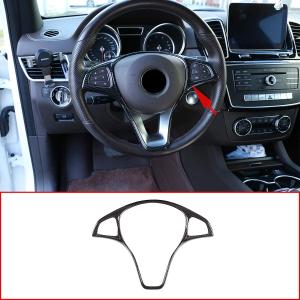 ABS Car Steering Wheel Decoration Frame Trim 1pc For Mercedes benz C E GLC CLA GLA Class W205 W213 X253 C117 X156 2015-2018 (Carbon Fiber)