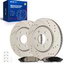 KAX Front Brake Kit, Drilled and Slotted Brake Rotors, Ceramic Brake Pads | Fits Nissan Frontier 2005-2019, Pathfinder 2005-2012, Xterra 2005-2015, Suzuki Equator 2009 2010 2011 2012 (31412-D1094)