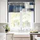 Emvency 2 Pack Valances Window Treatments, Blue and Grey Abstract Modern Art Blackout Drapes Adjustable Curtain for Windows Living Room Kitchen Over Sink, 52x18 Inch Rod Pocket Valances