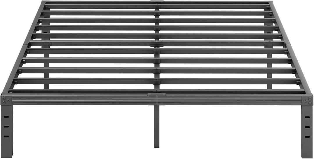 14 Inch High King Size Bed Frame Platform, Metal King Bed Frame No Box Spring Needed, Easy Assembly, Noise Free, Sturdy, Black