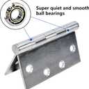 3-Pack Heavy Duty Commercial Door Hinge with Silent Steel Plain Bearing, 4.5 inch X 4.5 inch, Thickness 3 mm Stainless SteelSuper Bearing Capacity