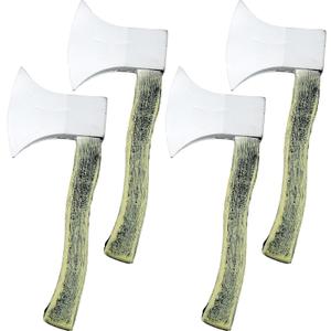 4 Pack Halloween Foam Axe Toy Fake Hatchet Realistic Props for Lumberjack Butcher Halloween Costume Weapon Party Supplies (Color Set 2)