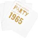 SharkBliss Funny 60th Birthday Cocktail Napkins, 100 Pack Gold We're Gonna Party Like It's 1965 Disposable Paper Beverage Cocktail Napkins for Women Her 60th Birthday Party, 2-Ply, 5x5" (1965 Gold)