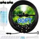 Misters for Outside Patio with Water Filter - 80Ft(24.5M) Misting System Line 30 Brass Mist Nozzles Brass Adapter(3/4") Patio Misters for Cooling Outdoor Greenhouse Backyard Porch Garden Party Pool
