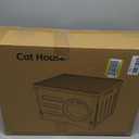 Plastic Cave-Style Cat House for Outdoor Indoor Use, Weatherproof&Insulated Feral Shelter Elevated Stackable Waterproof Cat House with Bed Cushion(Grey) (Large, Cream and Grey)