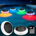 Yogaret Floating Pool Lights Solar-Powered - 4pack 6.42 Inches RGB Upper& Lower Color Changing Solar Pool Lights, IP68 Waterproof Swimming Pools Light for Party Decor, Pond, Garden