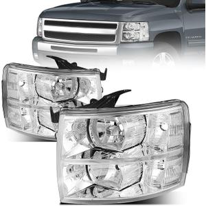 Front Headlight Assembly For 2007-2013 Chevy Silverado 1500 & 2007-2014 Chevy Silverado 2500 3500 Pickup - Replacement Headlamp, Front Bumper Lights