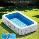 QPAU Kiddie Pool 65" x 39" Inflatable Pool for Kids & Toddlers, Ball Pit & Baby Pool with Soft Floor, Educational Alphabet & Number, Durable Outdoor Play Toys for Backyard & Indoor Fun (Blue)