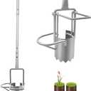 Updated Bulb Planter Long Handle for Digging, 5-in-1 Lawn and Garden Tool,sod Plugger Tool,Weeding,Soil Sampler, Transplanting,Sod Plugger Bulb Transplanting Height Adjustable