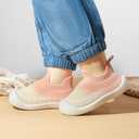 Baby Shoes Boys Girls First Walking Shoes Kids Lightweight Breathable Toddler Slip On Indoor Floor Slipper Cotton Mesh Sneakers (18-24 Months Infant, Pink)