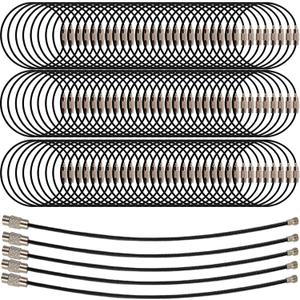 ROYHOO 100PCS 6 inch Black Stainless Steel Wire Keychains Cable, Key Rings, Heavy Duty Luggage Tags Loops Tag Keepers 1.5mm Twist Barrel