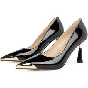 LingxiaUne Pumps for Women Pointed Toe Stiletto High Heels Ideal for Business Office Dress Weddings Fashion Events and Dance Parties Elegant Footwear for The Modern Woman (10, Patent Leather Black)