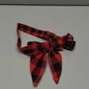 Malier Christmas Dog Collar with Bow tie, Christmas Classic Plaid Dog Collar Soft Durable Holiday Dog Collar for Small Medium Large Dogs Pet Puppy (Red & Black, Large)