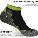 Wildarms Mens Compression Running Ankle Socks Low Cut Anti-Blister Moisture Wicking Cushioned Athletic Socks for Men 3 Pairs (8-10, Black+ Gray+ Dark Blue)