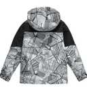 BANTREK Boy's Ski Winter Coat - Lightweight Insulated Waterproof Snow Jacket Hooded Windproof Warm Outerwear for Kids (Ivory Print Black,10-12) (White)