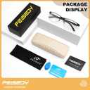 FEISEDY Blue Light Blocking Photochromic Multifocal Progressive Reading Glasses Vintage Half Frame UV400 Protection B1388