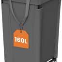 Laundry Basket with Wheels, Large Laundry Hamper with Removable Bag and Steel Frame, 160L Rolling Dirty Clothes Basket for Bedroom, Bathroom, Laundry Room (Gray)