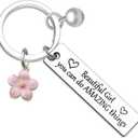 Inspirational Keychain for Women Confirmation Gifts for Teen Girls Motivational Friendship Gift for Besties Daughter Niece Sister Mothers Day Easter Birthday Graduation Present for Her