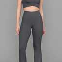 ODODOS Cloud Feeling Split-Hem Flared Pants for Women High Waisted Lounge Bootcut Yoga Pants - 29" Inseam, Charcoal, Large (L)