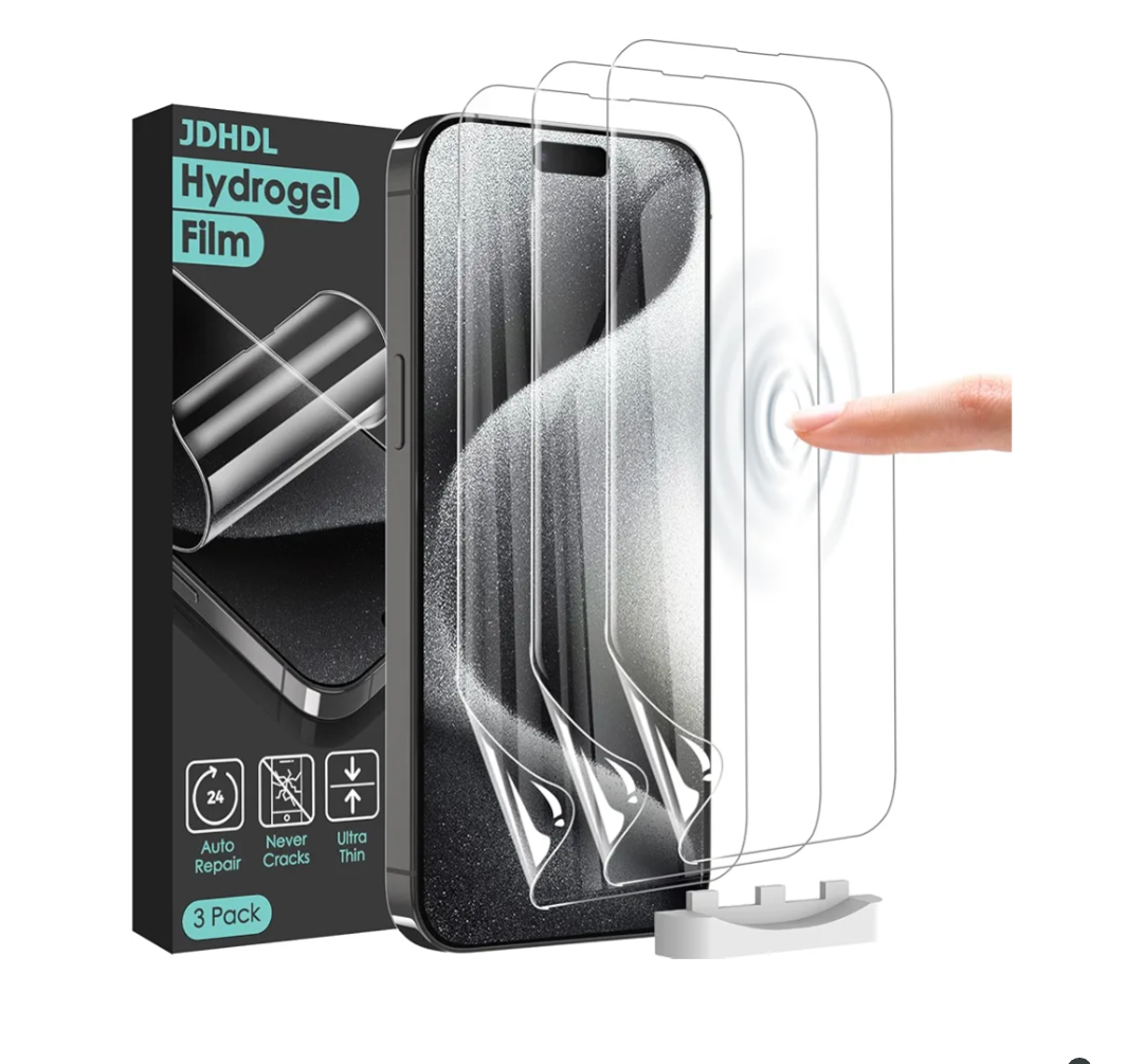 [3 Pack Soft Hydrogel Film Screen Protector for iPhone 15 Pro Max/iPhone 15 Plus, Upgraded Non-breakable Flexible TPU for iPhone 15 Pro Max Screen Protector Film (NOT Glass)