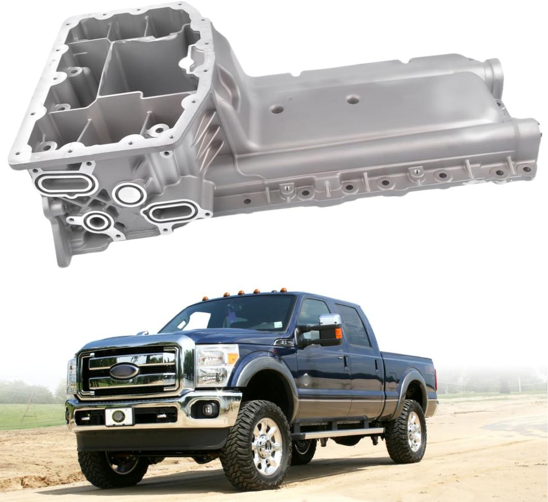 Aluminum Upper Engine Oil Pan Replacement for Ford F-250 F-350 F-450 F-550 Super Duty 6.7L V8 2011-2019 F-650 Super Duty 6.7L V8 2018-2019 DC3Z-6675-A DC3Z-6675-B DC3Z6675A BC3Z-6675-A Mustrod