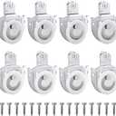 8 Piece Sliding Wardrobe Door Hardware Set, Sliding Closet Door Roller Kit to Allow Wardrobe Cabinet Doors to Slide Smoothly and Quietly with Screws (#1, 2)