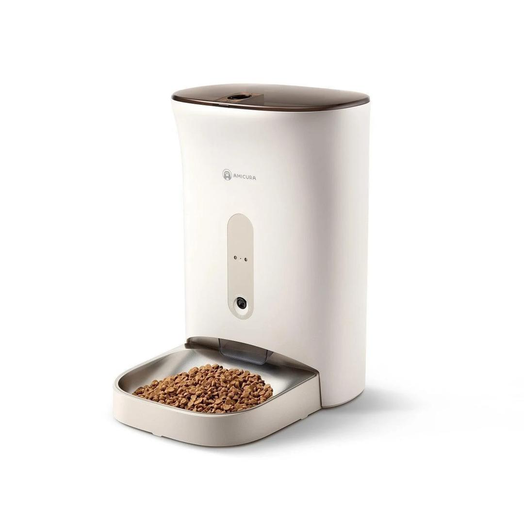 Automatic Cat Feeder with Camera, 2K HD Video with Night Vision, 5G WiFi Pet Feeder with 2-Way Audio, App-Controlled Timed & Blockage Sensor, Detachable for Easy Cleaning with Desiccant for Cat & Dog
