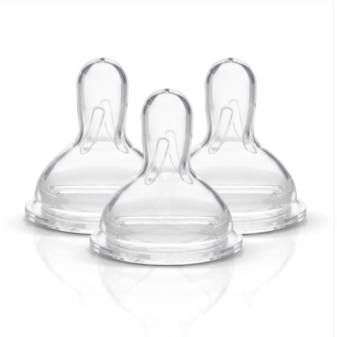 Medela Slow Flow Spare Nipples with Wide Base, Compatible with Medela Storage Bottles, Made Without BPA, 3 Count (Pack of 1)