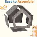 Cat Litter Box Enclosure, Resin Enclosed Litter Box Furniture with Air Holes, Outdoor Cat House Weatherproof, Wide Opening Design for Easy Cleaning, Grey