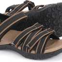 WHITIN Womens Hiking Sandals with Arch Support | Adjustable Hook and Loop Straps | Durable Sport Sandals for Outdoor Adventure (M)