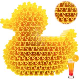 Potchen 150 Pcs Reusable Plastic Straws Fun Silly Shaped Drinking Straws Bulk for Tropical Summer Pool Party Supplies, Birthday & Cocktail Table Decorations(Duck)
