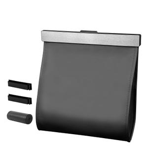 COZILO Leather Car Trash Can with Smart LED Light & Magnetic Closure,Leak-Proof, Odor-Lock Car Trash Bin for Any Cars, Sedans, SUVs, Trucks, Black