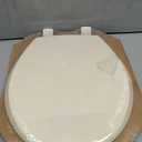 Mayfair Cassel Slow Close Toilet Seat, Easy Clean, Non Slip Premium Wood Seat, Easy Install, Made in USA, Round, Bone