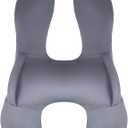 BEBAS Kids Car Travel Pillow with Neck Support - Ergonomic Sleeping Aid for Road Trips, Airplane & Car Rides, Soft Travel Pillow for Toddlers and Children (Grey) (Gray)