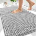 OLANLY Thick Bathroom Rugs 30x20, Extra Soft Absorbent Chenille Bath Rugs, Rubber Backing, Machine Wash Dry, Bath Mats for Bathroom Floor, Tub and Shower, Home Decor Accessories, Light Grey