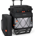 TOURIT 75 Can Rolling Cooler Detachable Double Deck Beach Cooler with Wheels Collapsible for Outdoor, Camping, Picnic, Travel